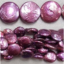 FRESH WATER PEARL COIN PEARL 11.5-12MM WINE